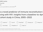 草莓视频
刘甲野团队在Frontiers in Immunology发表HDL-C预测HIV感染者免疫重建新成果